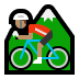 🚵🏽‍♂️ man mountain biking: medium skin tone display on Windows